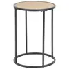 Image de Table d'appoint ou bout de canapé rond en MDF et métal diam.40cm - Beige et Noir