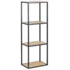 Image de Etagère ajourée sur 3 niveaux en MDF et métal - Noir et Beige
