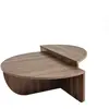 Image de Table basse 2 demis-cercles en panneaux de particules Diam.90cm