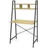 Image de Bureau Colorado avec 2 étagères en MDF et Métal - Beige et Noir