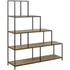 Image de Bibliothèque escalier sur 4 niveaux en Métal et Mélamine - H.135 cm - Noir et Beige
