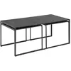 Image de Table basse extensible en 3 pièces en Mélamine et Métal - L.120 à 232 cm - Noir
