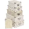 Image de Lot de 6 boîtes pour cadeaux de Noël - Blanc et doré