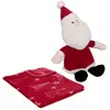 Image de Plaid 90x75 cm et peluche père Noël - Rouge
