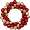 Image de Couronne boule de Noël - Diam 35 cm - Rouge et Or
