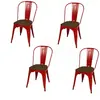 Image de Lot de 4 chaises vintage Liv H84 cm - Rouge