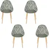 Image de Lot de 4 chaises d'extérieur Calvi en polypropylène - Olive