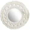 Image de Miroir rond bohème - Diam 55 Cm - Beige