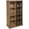 Image de Bibliothèque Lazare avec porte vitrée coulissante - Marron
