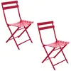 Image de Lot de 2 chaises de jardin pliables en métal Greensboro - Grenade