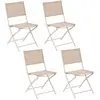 Image de Lot de 4 chaises de jardin pliables MODULA - Lin et Argile