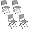 Image de Lot de 4 chaises de jardin pliables MODULA - Galet et Graphite