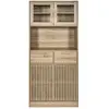 Image de Buffet de cuisine 4 portes 2 tiroirs Saulk en bois - Marron