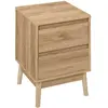 Image de Table de chevet 2 tiroirs Liam en bois - Marron