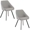Image de Lot de 2 fauteuils de table Maxine en tissu - Gris