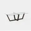 Image de Table basse Onyxale en verre et bois massif - Transparent et gris foncé