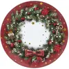 Image de Lot de 12 dessous d'assiette Couronne de Noël D. 33 cm - Rouge