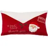 Image de Coussin lettre au Père Noël - 50 x 30 cm - Blanc et rouge