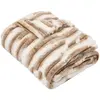 Image de Plaid Avoriaz imitation fourrure - 130 x 180 cm - Marron et blanc