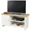 Image de Meuble TV avec 1 porte et 2 niches de rangement en bois HANOI - Blanc