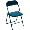 Image de Chaise pliante effet velours - Bleu