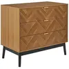 Image de Commode 3 tiroirs en bois FELIX - Marron et noir