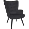 Image de Fauteuil de salon en velours côtelé Giulia - Noir