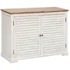 Image de Buffet 2 portes en bois OLBIA - Blanc et beige