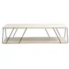 Image de Table basse contemporaine effet travertin - Beige