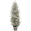 Image de Sapin de Noël artificiel en pot FROSTY - H. 150 cm - Blanc