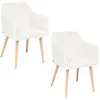 Image de Lot de 2 fauteuils à dîner en bouclette VISOCA - Blanc