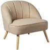Image de Fauteuil en velours et pieds en bois NAOVA - Beige