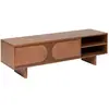 Image de Meuble TV 2 portes et 2 niches en bois massif NANDA - Marron