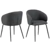 Image de Lot de 2 chaises avec accoudoirs SÖREN - Gris anthracite avec pieds noirs