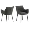 Image de Lot de 2 chaises de salle à manger avec accoudoirs SORRENTO - Gris anthracite