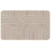 Image de Tapis antidérapant imprimé design MODUL - 45 x 75 cm - Blanc et marron