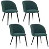 Image de Lot de 4 chaises en velours côtelé CELESTE - Vert jade