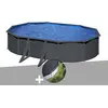 Image de Kit piscine acier gris anthracite Gré Louko ovale 5,27 x 3,27 x 1,22 m + Bâche d'hivernage