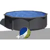 Image de GRE Kit piscine acier gris Gré Louko ronde 3,70