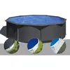Image de GRE Kit piscine acier Louko ronde 4,80 x 1,22 m Anthracite