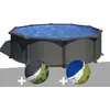 Image de GRE Kit piscine acier Juni ronde 4,80 x 1,32 m Anthracite