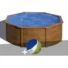 Image de GRE Kit piscine acier Pacific ronde 3,70 x 1,22 m Bois