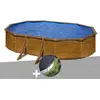 Image de Kit piscine acier aspect bois Gré Pacific ovale 5,27 x 3,27 x 1,22 m + Bâche d'hivernage