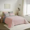 Image de Pack complet 6 pièces Rose/Gris réversible housse de couette pour lit 180 x 200 cm "King si