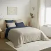 Image de Pack complet 6 pièces Lin/Marine réversible housse de couette pour lit 140 x 190 cm