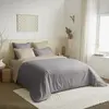 Image de Pack complet 6 pièces Taupe/Lin réversible housse de couette pour lit 160 x 200 cm