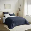 Image de Pack complet 6 pièces Marine/Blanc réversible housse de couette pour lit 180 x 200 cm "King