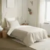 Image de Pack complet 4 pièces Lin/Blanc réversible housse de couette pour lit 90 x 190 cm