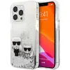 Image de Karl Lagerfeld Coque pour iPhone 13 Pro Max Karl et Choupette Pailletée Brillant Argent