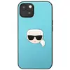 Image de Karl Lagerfeld Coque PU pour iPhone 13 Mini Karl's Head Metal Ultra Résistant Noir / Bleu